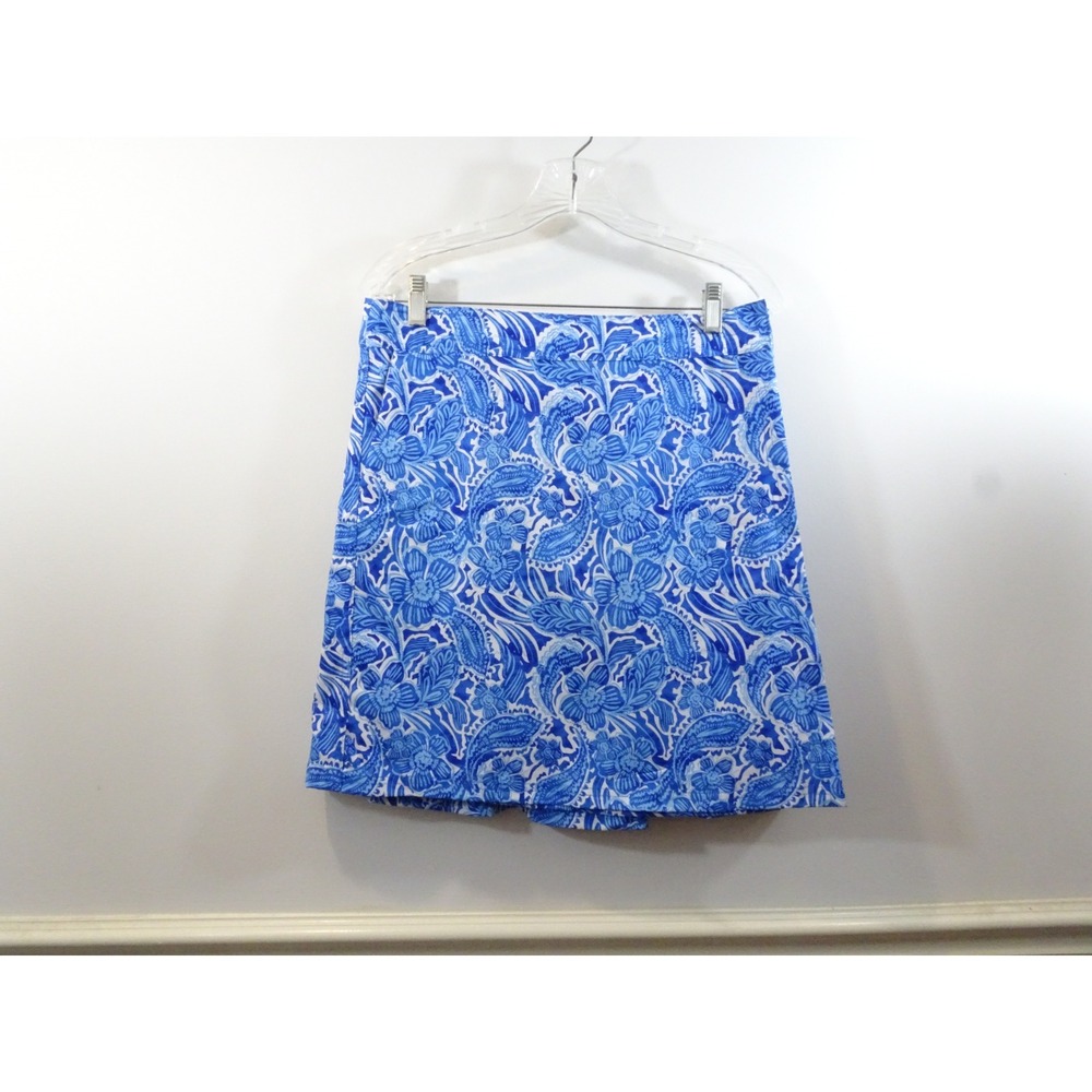 RipSkirt Hawaii Blue White Floral Paisley Wrap Skirt Medium Quick Dry Beach